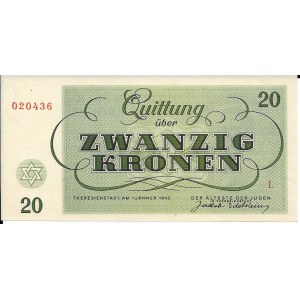 Czechosłowacja, Getto Terezin 20 koron 1943