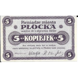 Polska, Płock 5 kopiejek 1919 - bankowy stan zachowania