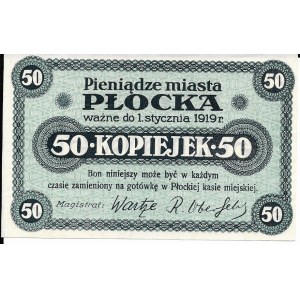 Polska, Płock 50 kopiejek 1919 - bankowy stan zachowania