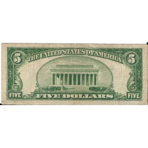USA, 5 dolarów 1934, niebieska pieczęć