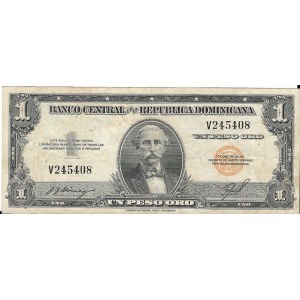 Dominikana, 1 Peso oro 1947