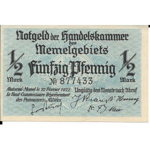 Litwa, Memel (Kłajpeda), 1/2 marki 1922