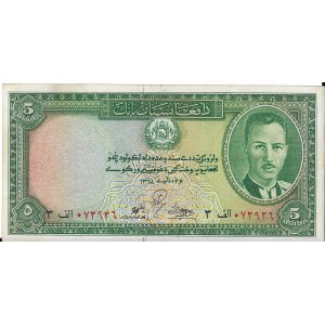Afghanistan, 5 Afghanis 1318/1939