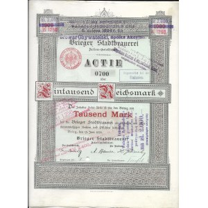 Browar Obywatelski w Brzegu, 1.250 zł 1925 PRZEDRUK z 1.000 mk 1895
