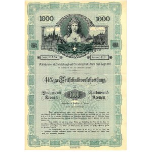 Wiedeń 1917, 4 1/2%, 1000 koron - 1917