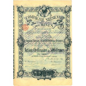Compagnie Silesienne Des Mines, Akcja na 500 Franków 1899