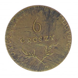 6 groszy 1813, Zamość - odmiana z napisem otokowym na rewersie - PIĘKNA !