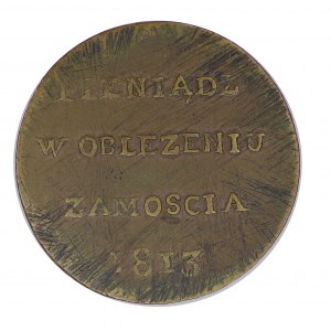 6 groszy 1813, Zamość - odmiana z napisem otokowym na rewersie - PIĘKNA !