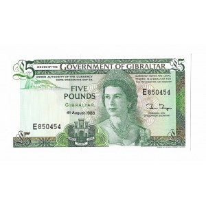 Gibraltar, 5 Pounds 1988 - bankowy stan zachowania