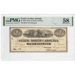 USA, 2 Dolary The State of NORTH CAROLINA 1863