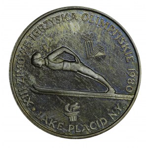 200 złotych - XIII Zimowe Igrzyska Olimpijskie - Lake Placid 1980 - ze zniczem