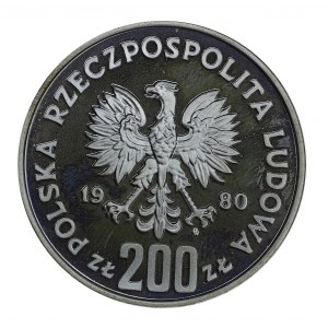 200 złotych - XIII Zimowe Igrzyska Olimpijskie - Lake Placid 1980 - bez znicza