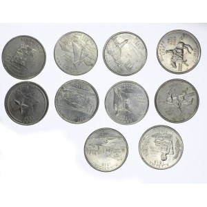USA, Zestaw 25 Centów USA Okolicznościowe - (10 sztuk)