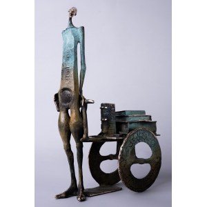D.Z., Księgarz, rzeźba z brązu , wys 50cm