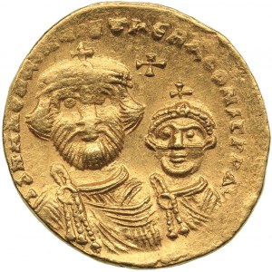Byzantine AV Solidus - Heraclius, with Heraclius Constantine (610-641 AD)