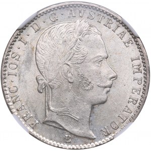 Austria 1/4 Florin 1860 B - NGC MS 64