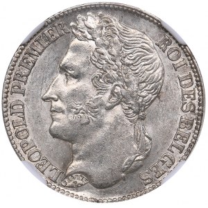 Belgia 1 franc 1844 - NGC MS 62