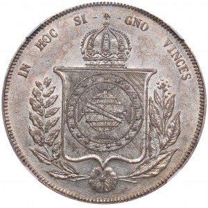 Brasil 1000 reis 1863 - NGC AU 58