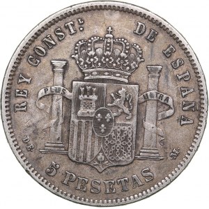 Spain 5 pesetas 1877