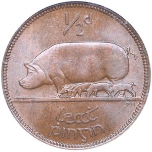 Ireland 1/2 penny 1967 - NGC MS 66 RB