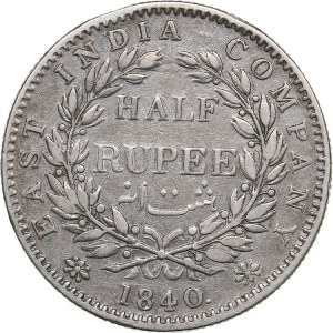India - British India 1/2 rupee 1840