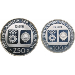 Yugoslavia 250 & 100 dinar - Olympics Sarajevo 1984 (2)