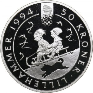 Norway 50 kroner 1992 - Olympics Lillehammer 1994
