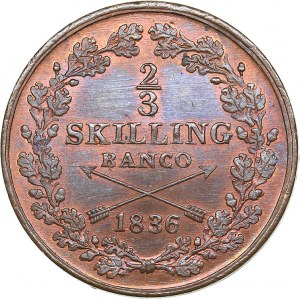 Sweden 2/3 skilling banco 1836 - Karl XIV Johan (1818-1844)