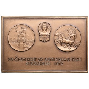Sweden plaque 50th anniversary of the Stockholm Olympics 1912