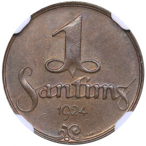 Latvia 1 santims 1924 - NGC MS 64 BN