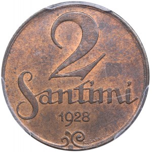 Latvia 2 santimi 1928 - PCGS MS 63 RB