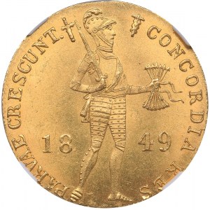 Russia Ducat 1849 - Russian imitation of Netherlands gold ducat - NGC MS 65