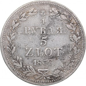 Russia - Polad 3/4 roubles - 5 zlotych 1838 MW