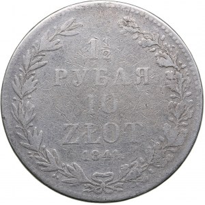 Russia - Polad 1 1/2 roubles - 10 zlotych 1841 MW