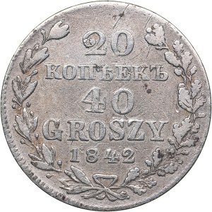 Russia - Poland 20 kopeks - 40 groszy 1842 MW