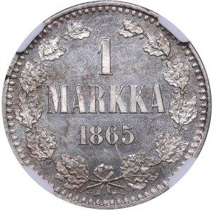 Russia - Grand Duchy of Finland 1 markka 1865 S - NGC MS 63 PL