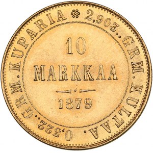 Russia - Grand Duchy of Finland 10 markkaa 1879 S