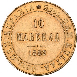 Russia - Grand Duchy of Finland 10 markkaa 1882 S