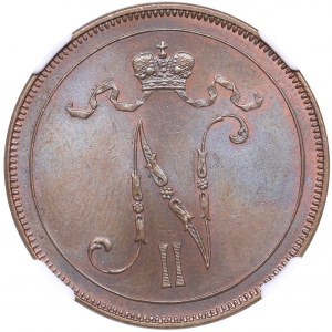 Russia - Grand Duchy of Finland 10 penniä 1897 - NGC MS 64 BN