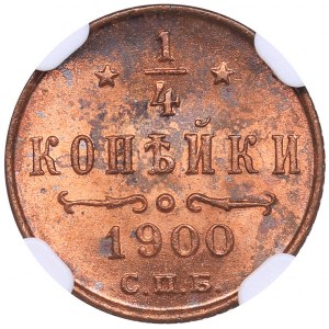 Russia 1/4 kopecks 1900 СПБ - NGC MS 65 RB