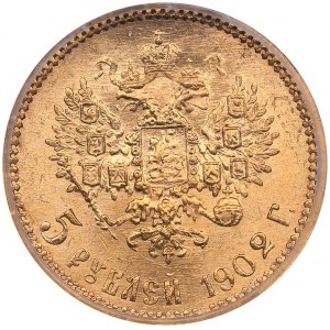 Russia 5 roubles 1902 АР - ICQ - MS67