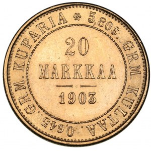 Russia - Grand Duchy of Finland 20 markkaa 1903 L