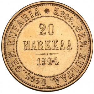 Russia - Grand Duchy of Finland 20 markkaa 1904 L