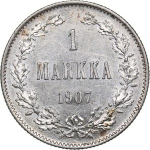 Russia - Grand Duchy of Finland 1 markkaa 1907 L