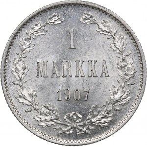 Russia - Grand Duchy of Finland 1 markkaa 1907 L