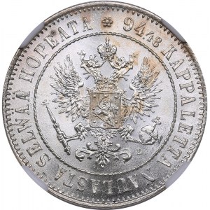 Russia - Grand Duchy of Finland 1 markkaa 1907 L - NGC MS 64