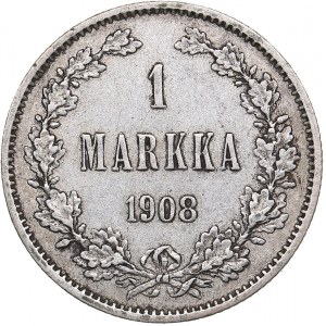 Russia - Grand Duchy of Finland 1 markkaa 1908 L