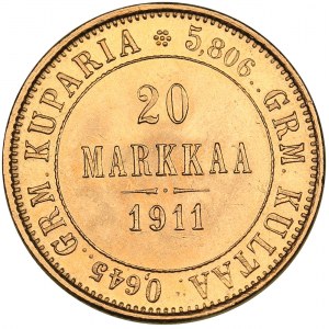 Russia - Grand Duchy of Finland 20 markkaa 1911 L