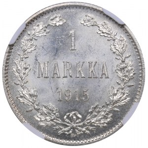 Russia - Grand Duchy of Finland 1 markkaa 1915 S - NGC MS 64