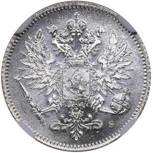 Russia - Grand Duchy of Finland 25 penniä 1915 S - NGC MS 68